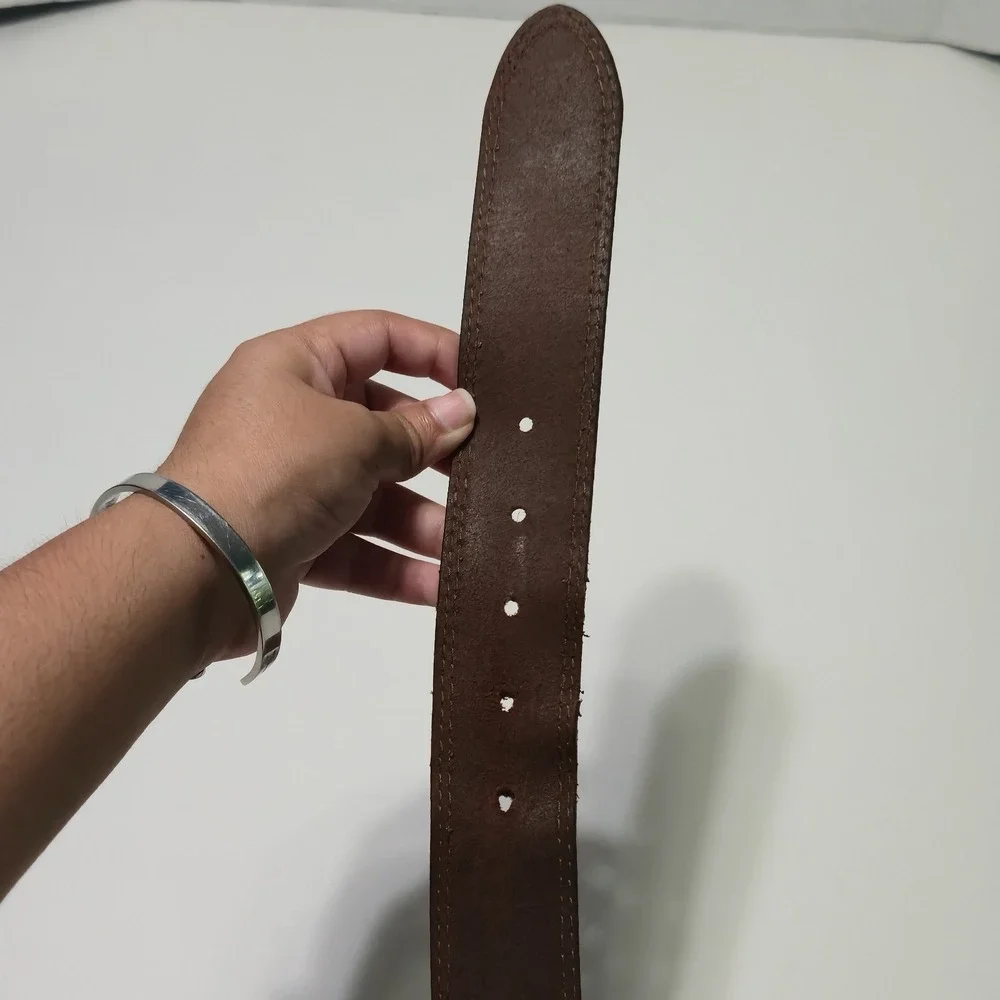 Browning Men Belt 40 Brown Genuine Leather Hunting Shotgun Shell Concho Logo